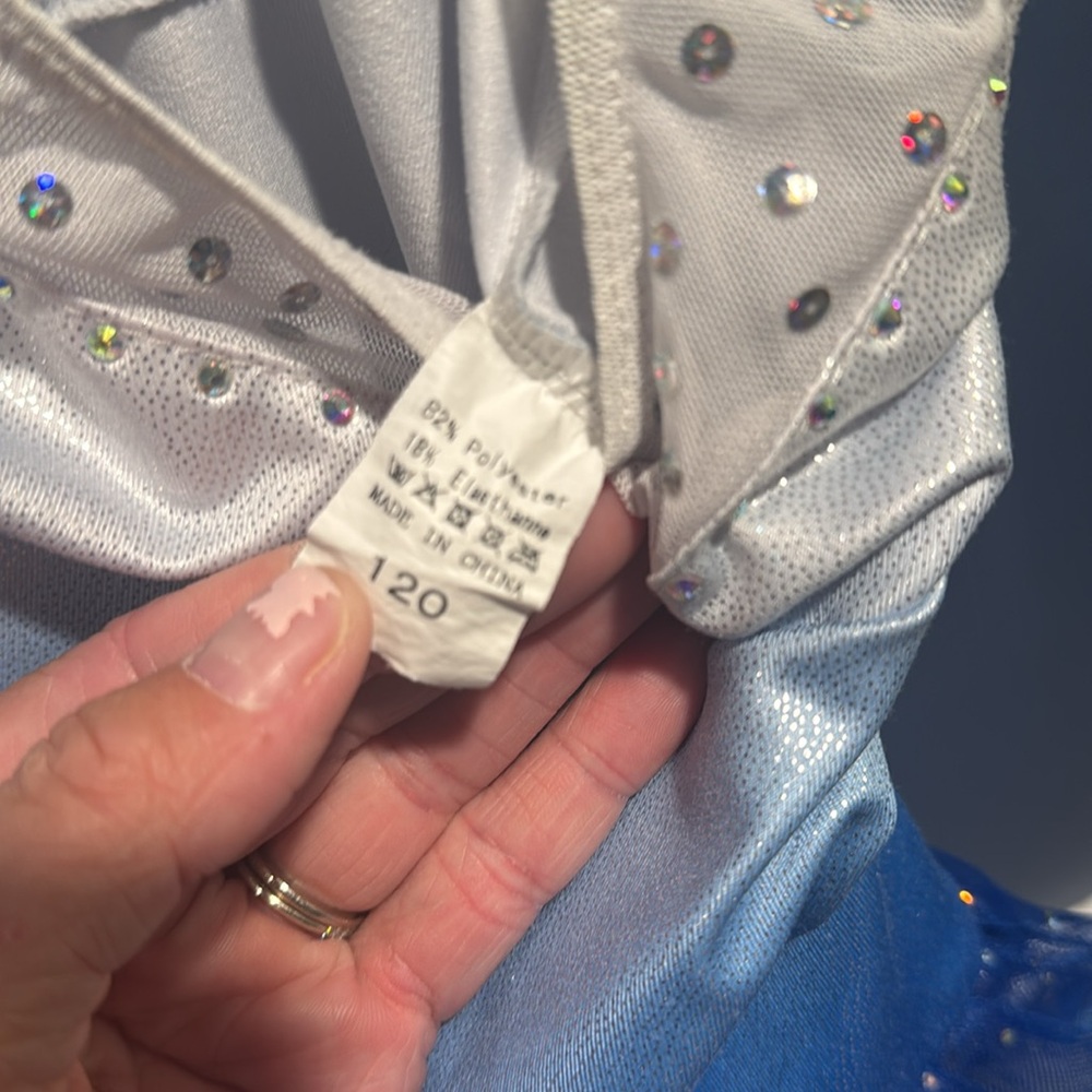 Sparkling Blue and White Kids Costume leotard Tutu 5/6 - Picture 6 of 6